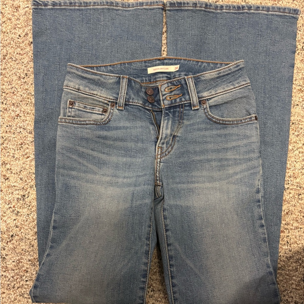 Levis Super Low Flare Women's Blue Jeans 24x34